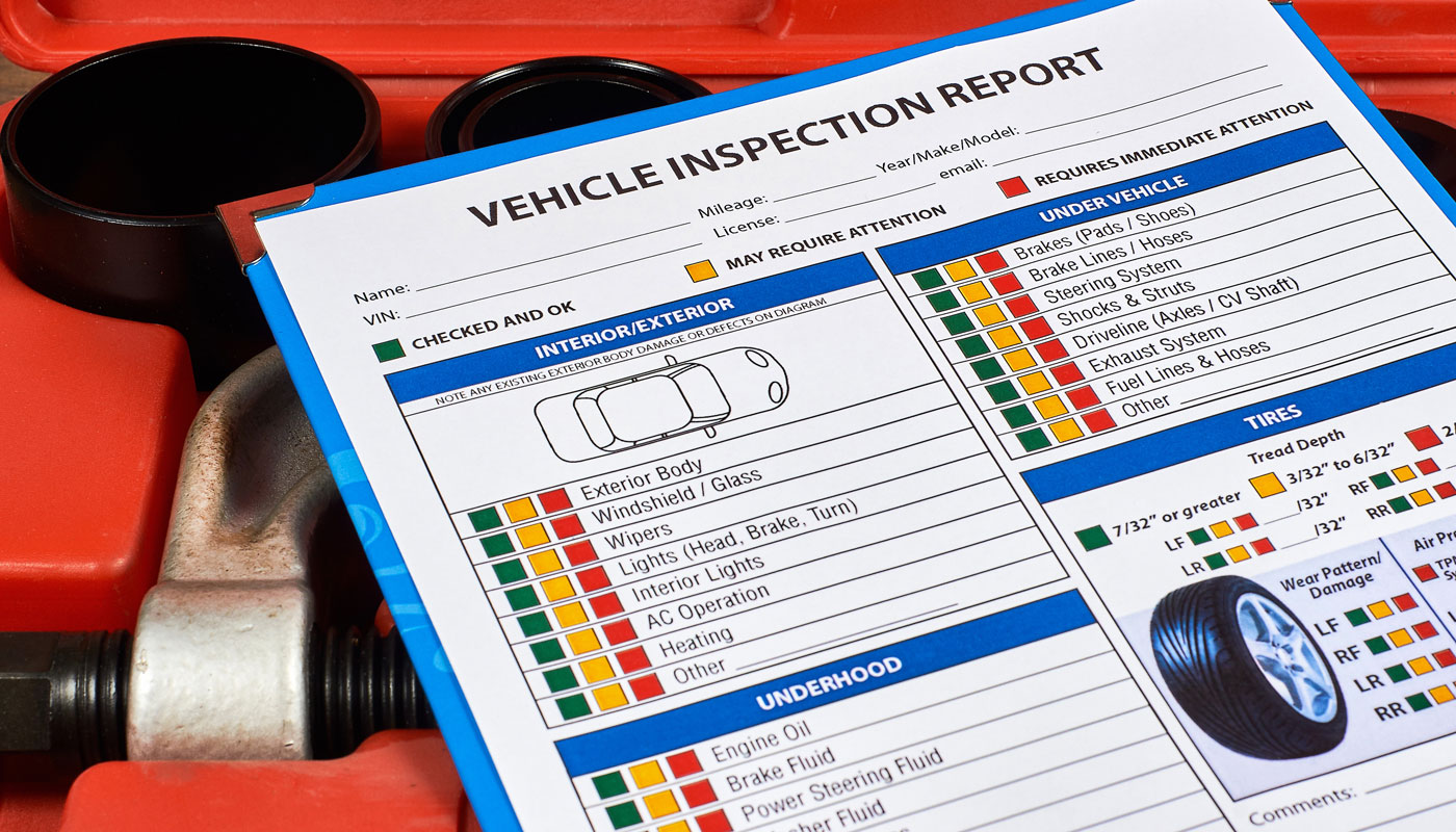 Vehicle vehicle inspection report