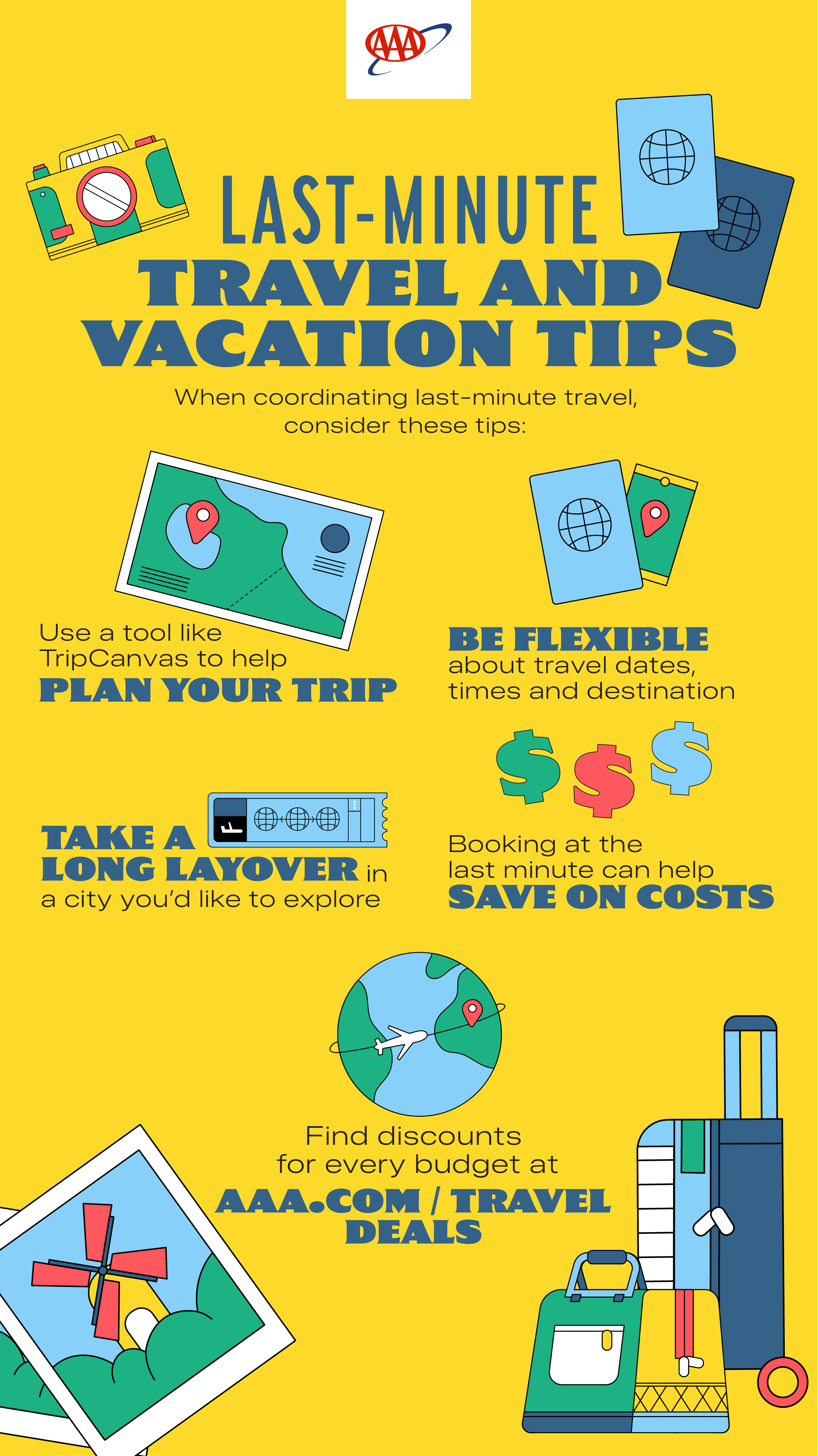 Infographic of 12 Last Minute Travel Tips