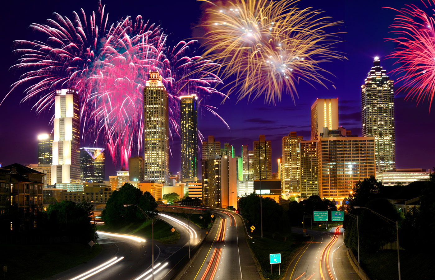 4th of July Fireworks over Atlanta, GA