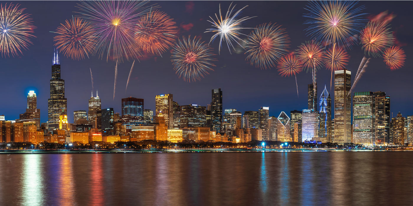 4th of July Fireworks over Chicago, IL