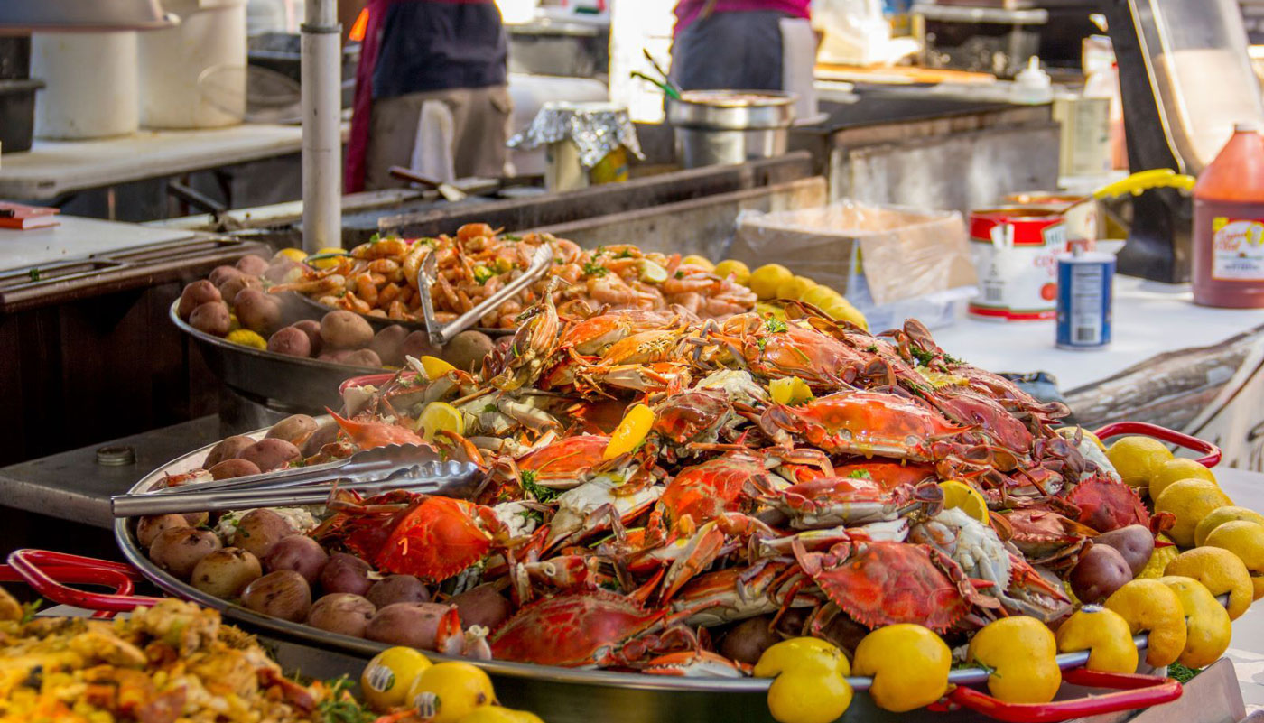 Platter of seafood at the Florida Seafood Festival