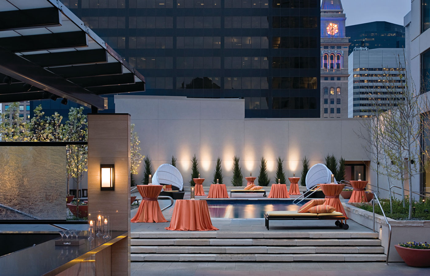 Rooftop pool deck at The Four Seasons Hotel Denver 