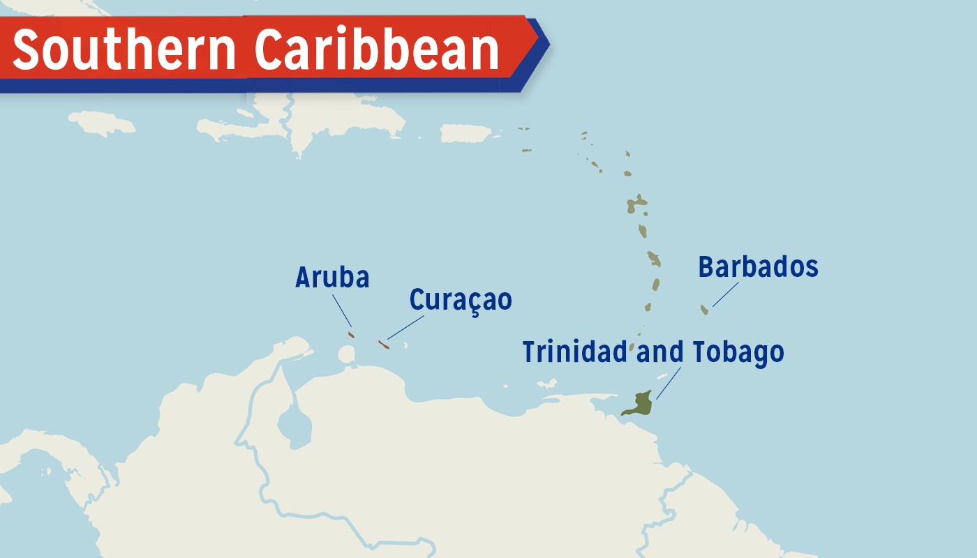 Southern Caribbean map