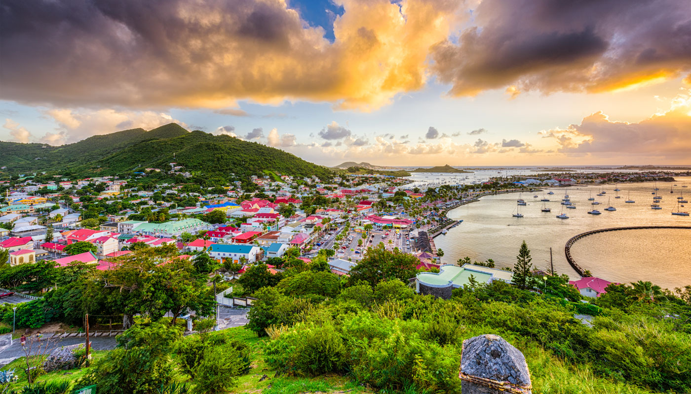 A harbor in Saint Martin/Sint Maarten 