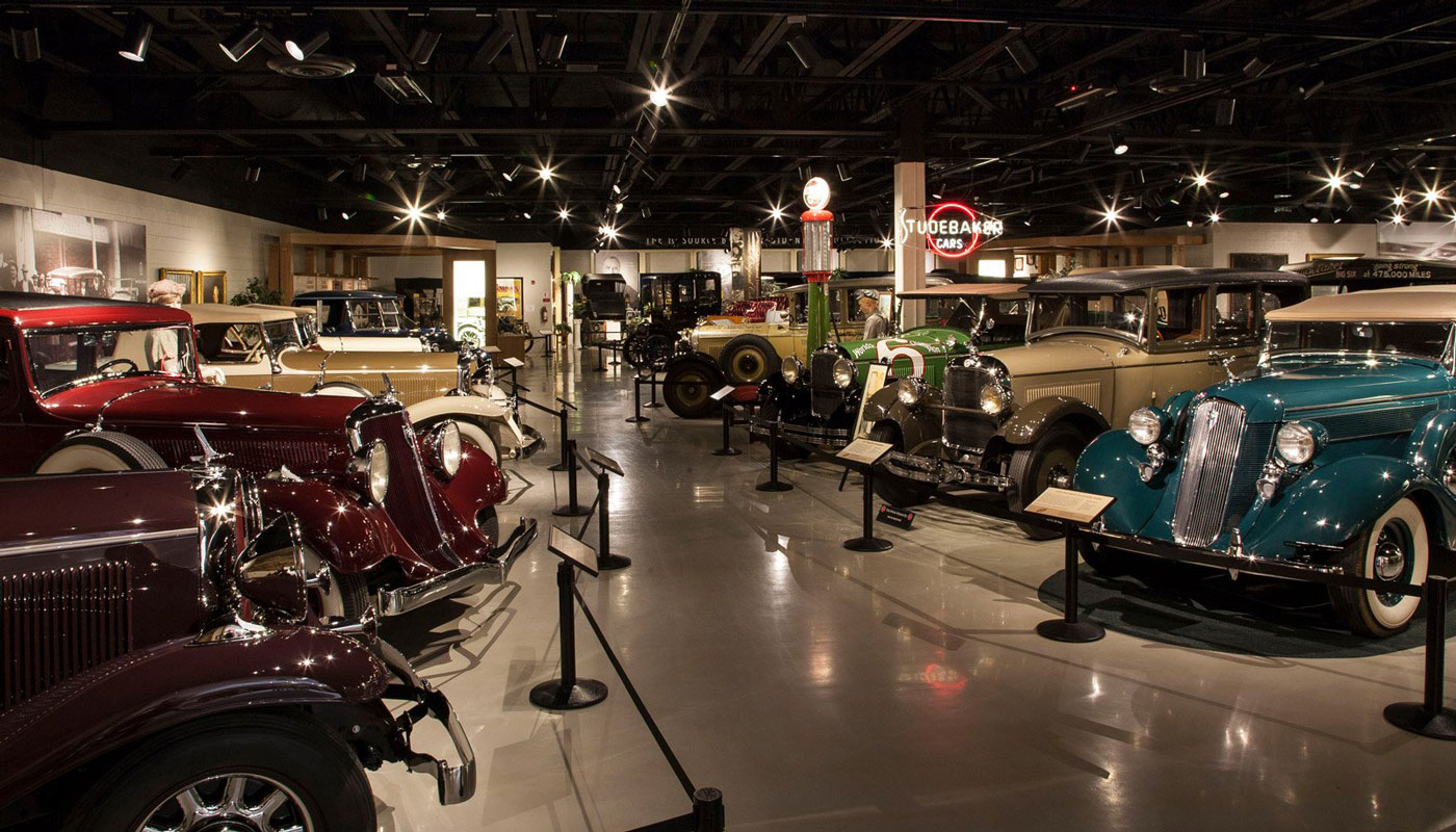 Studebakers inside the Studemaker Museum in Indiana