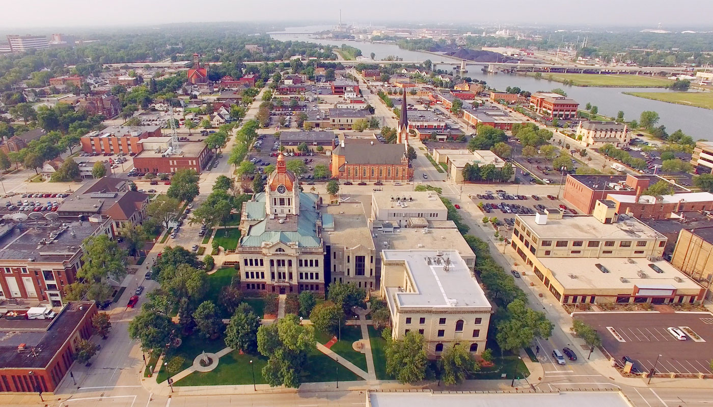 Summer in Green Bay Wisconsin, downtown