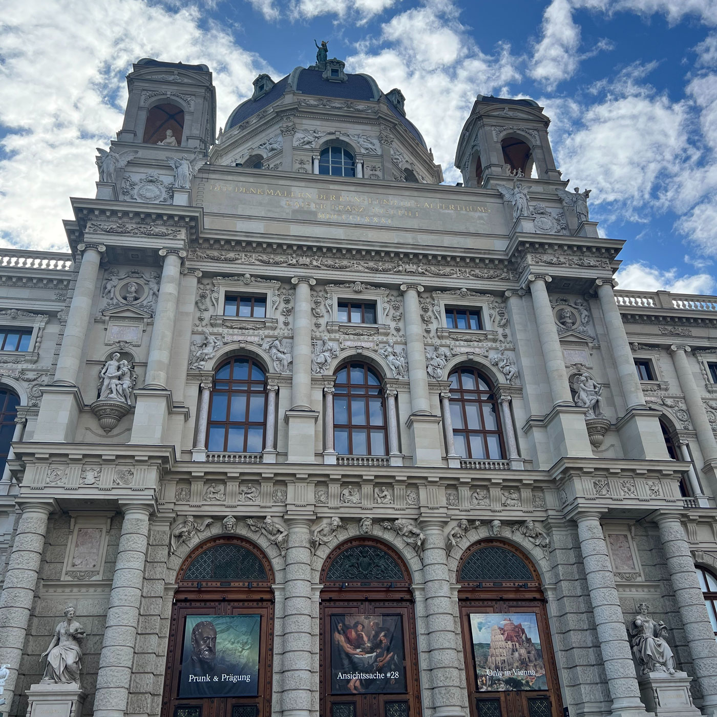 Exterior architecture of the Museum of Fine Arts Vienna Austria