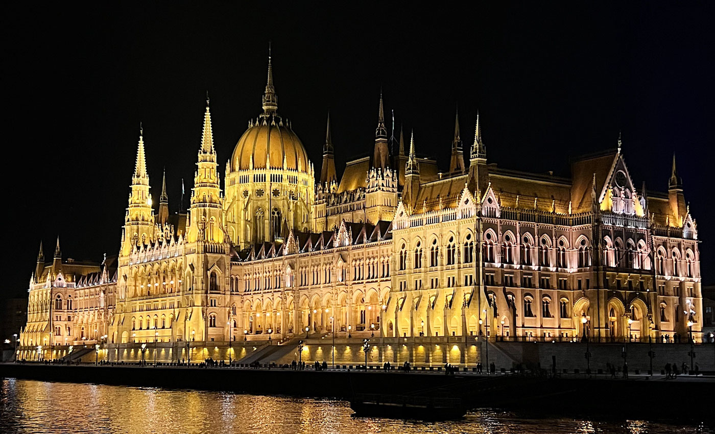 The Hungarian Parliament Building in Budapest, Hungary. 