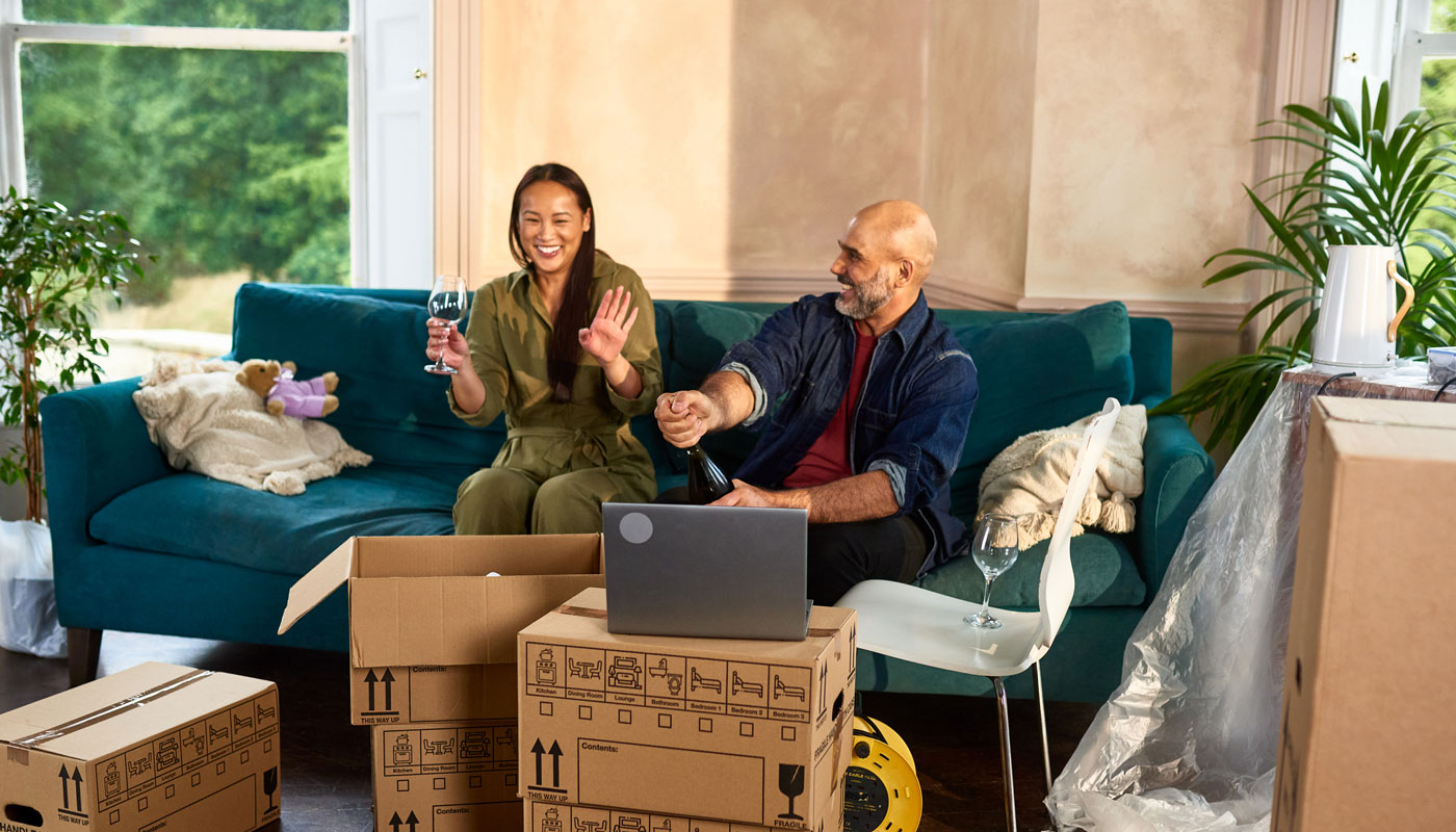 couple celebrating new home