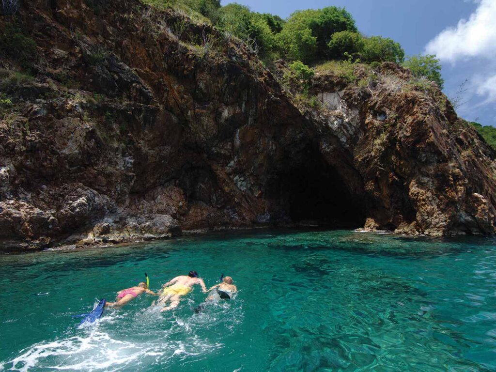 Snorkeling caves in the Caribbean