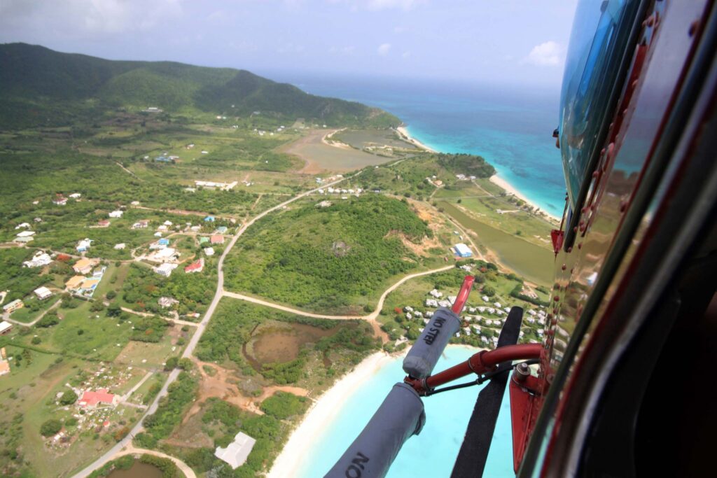 A helicopter ride above Antigua