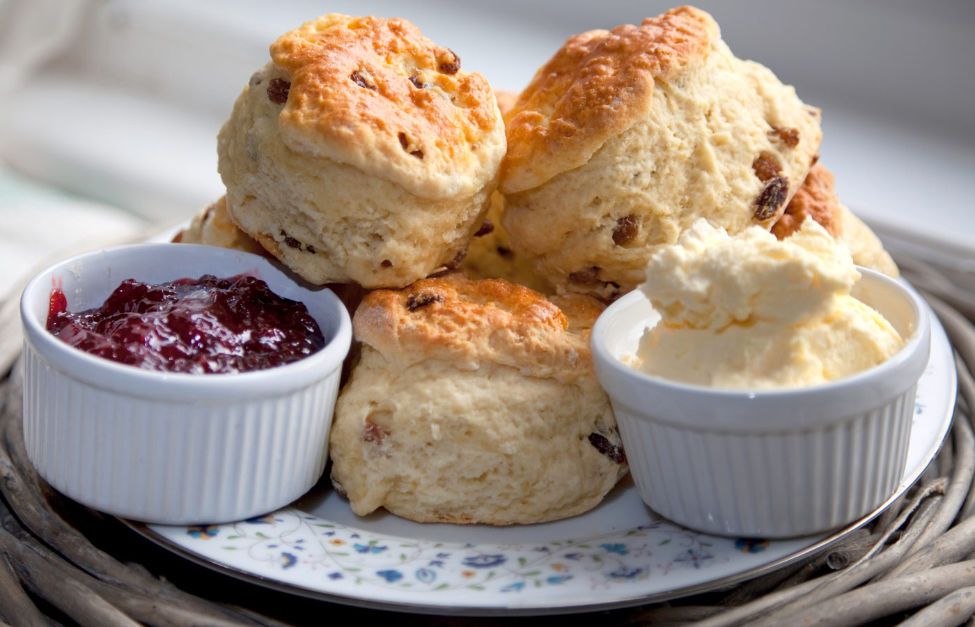 scones and jam and butter
