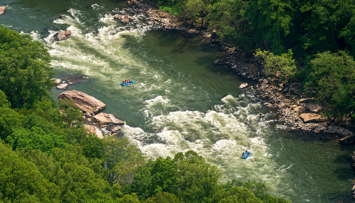Whitewater rafting at New River Gorge National Park and Preserve in West Virginia