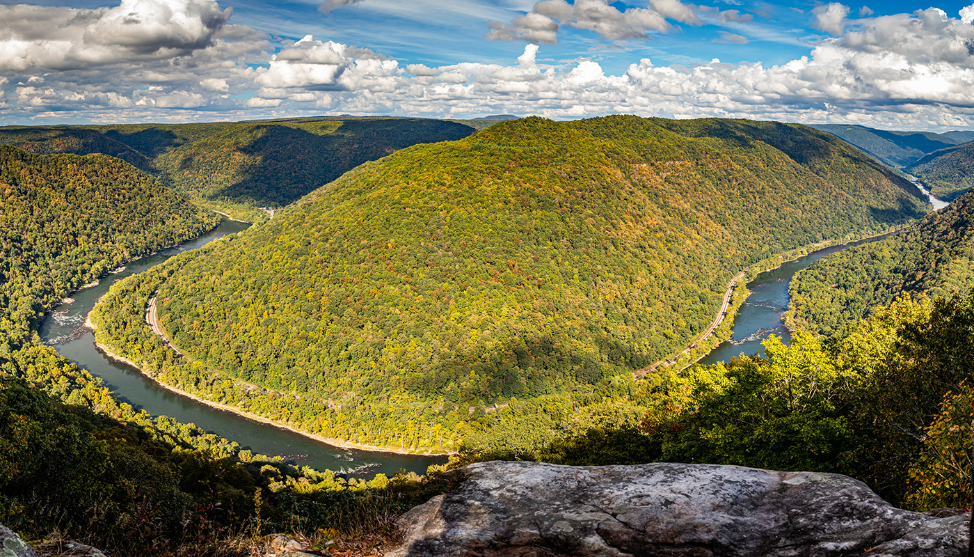 Grandview Overlook at New River Gorge National Park and Preserve in West Virginia