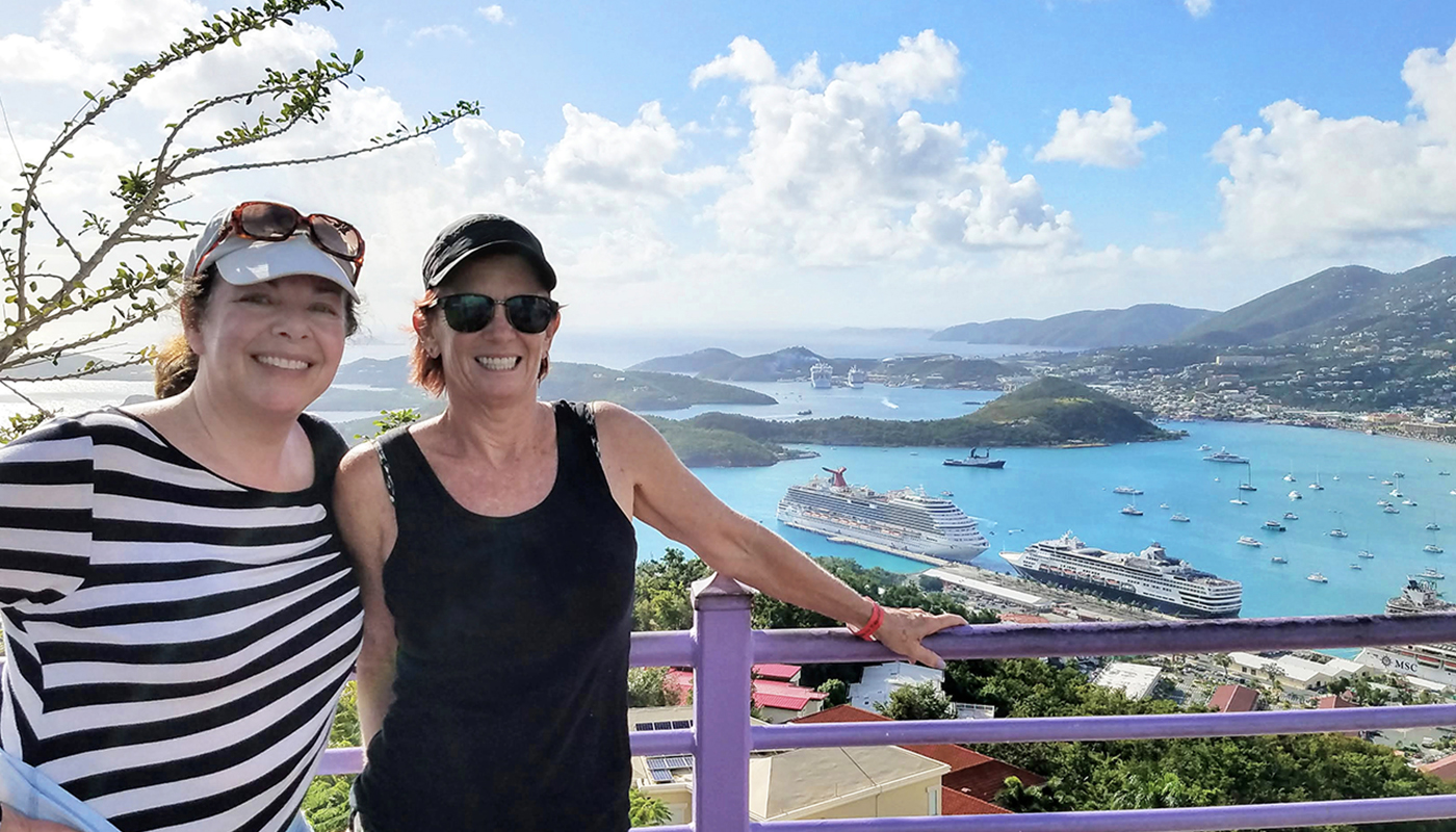 AAA Member Carolyn Strauss and her friend in St. Thomas