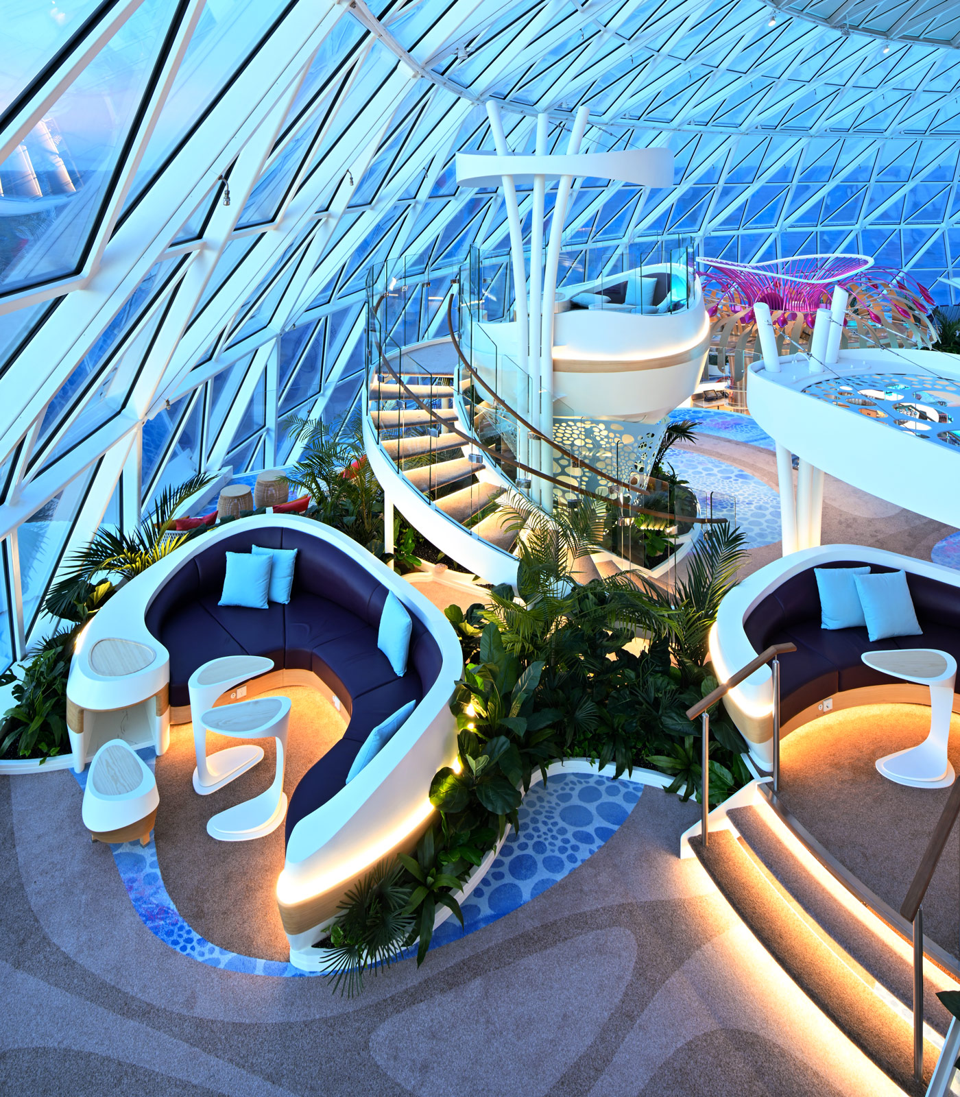 By day and night, guests can enjoy wraparound ocean views and The Overlook Pods - the first of their kind at sea