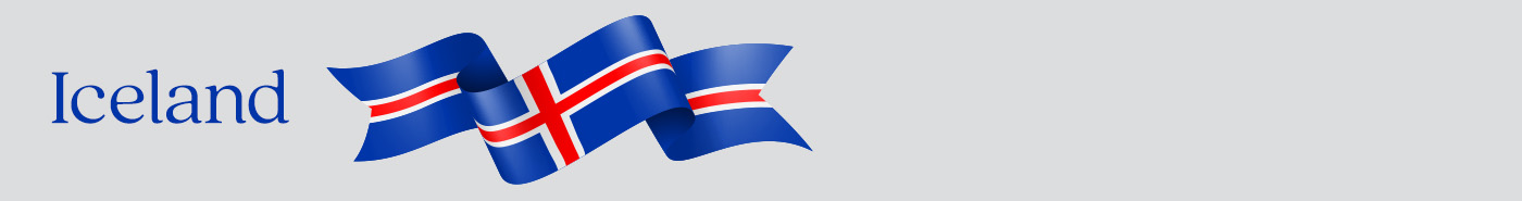 Banner that reads "Iceland"