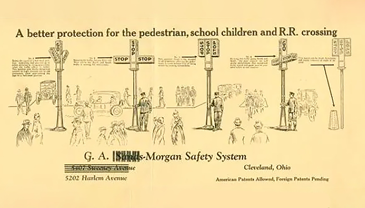 Illustrated diagram for the G.A. Sands–Morgan Safety traffic signal system