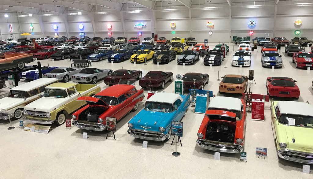 Vintage car collection in the American Muscle Car Museum