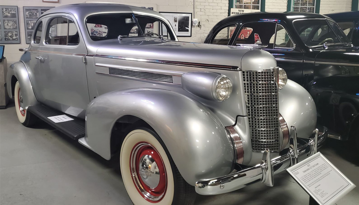 1937 Oldsmobile L37 Coupe in the R.E. Olds Transportation Museum