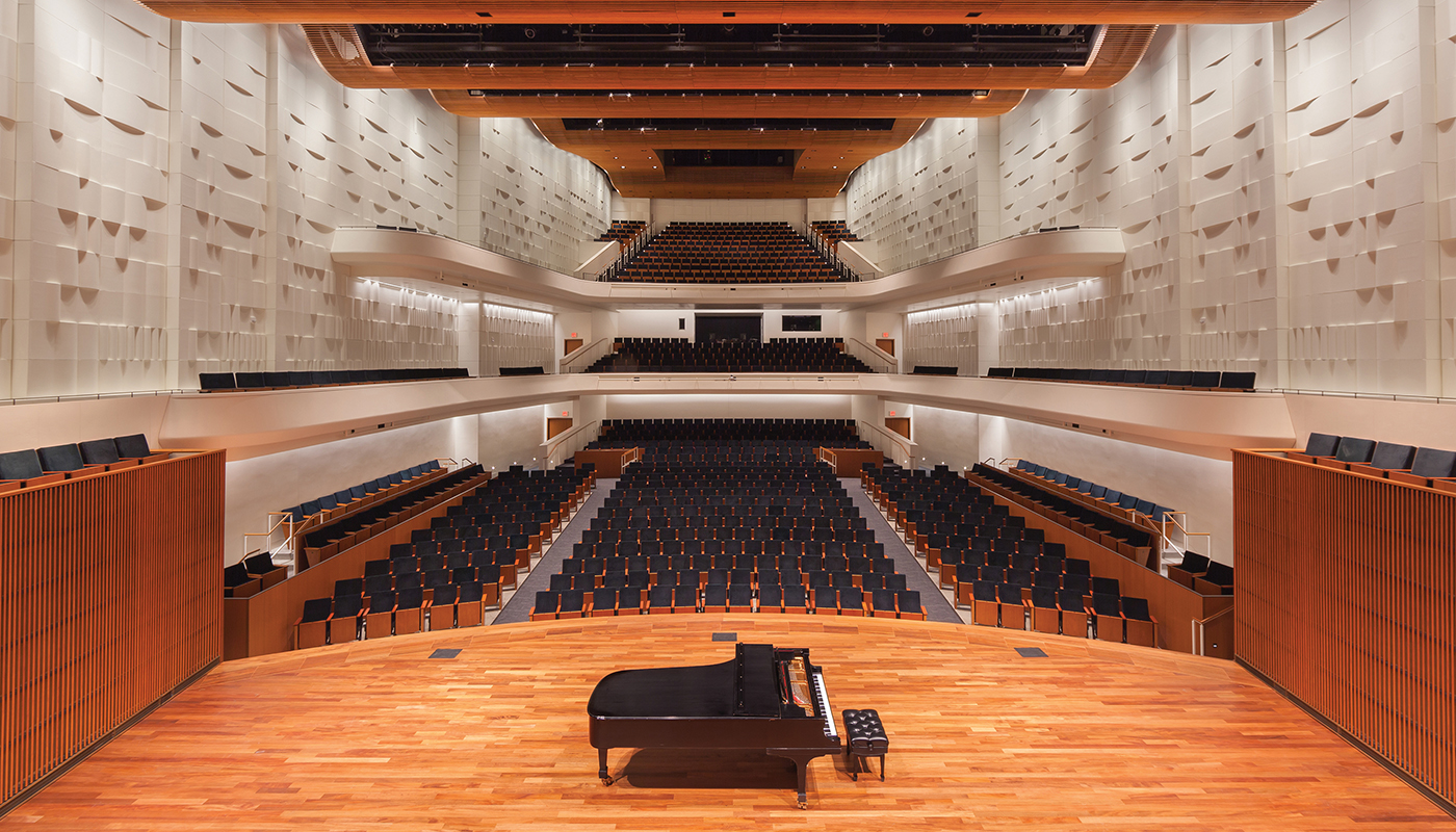 Ordway Center for the Performing Arts stage with a piano in the center