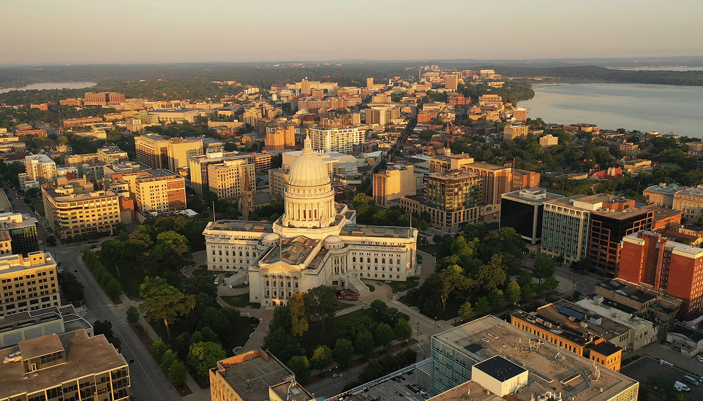 Aerial photo of Madison, Wisconsin