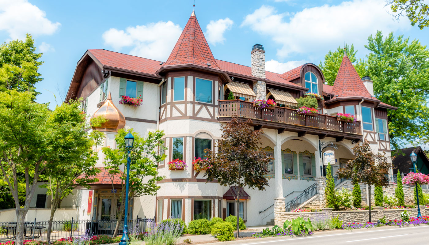 home with wonderful architecture on Main Street in Frankenmuth