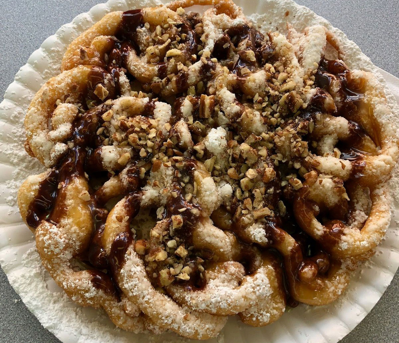 Paulette's Salted Caramel Turtle Funnel Cake at the Georgia State Fair