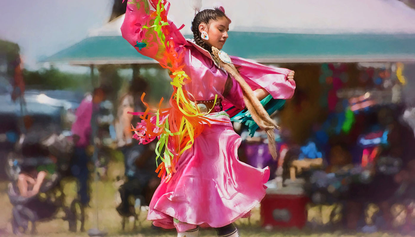 A woman dances at the North Platte Pow Wow.