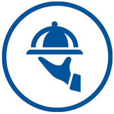 Blue restaurant icon