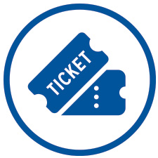 Blue ticket icon