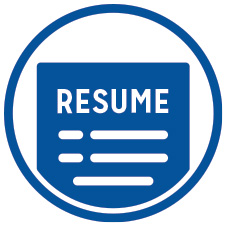 Blue resume icon