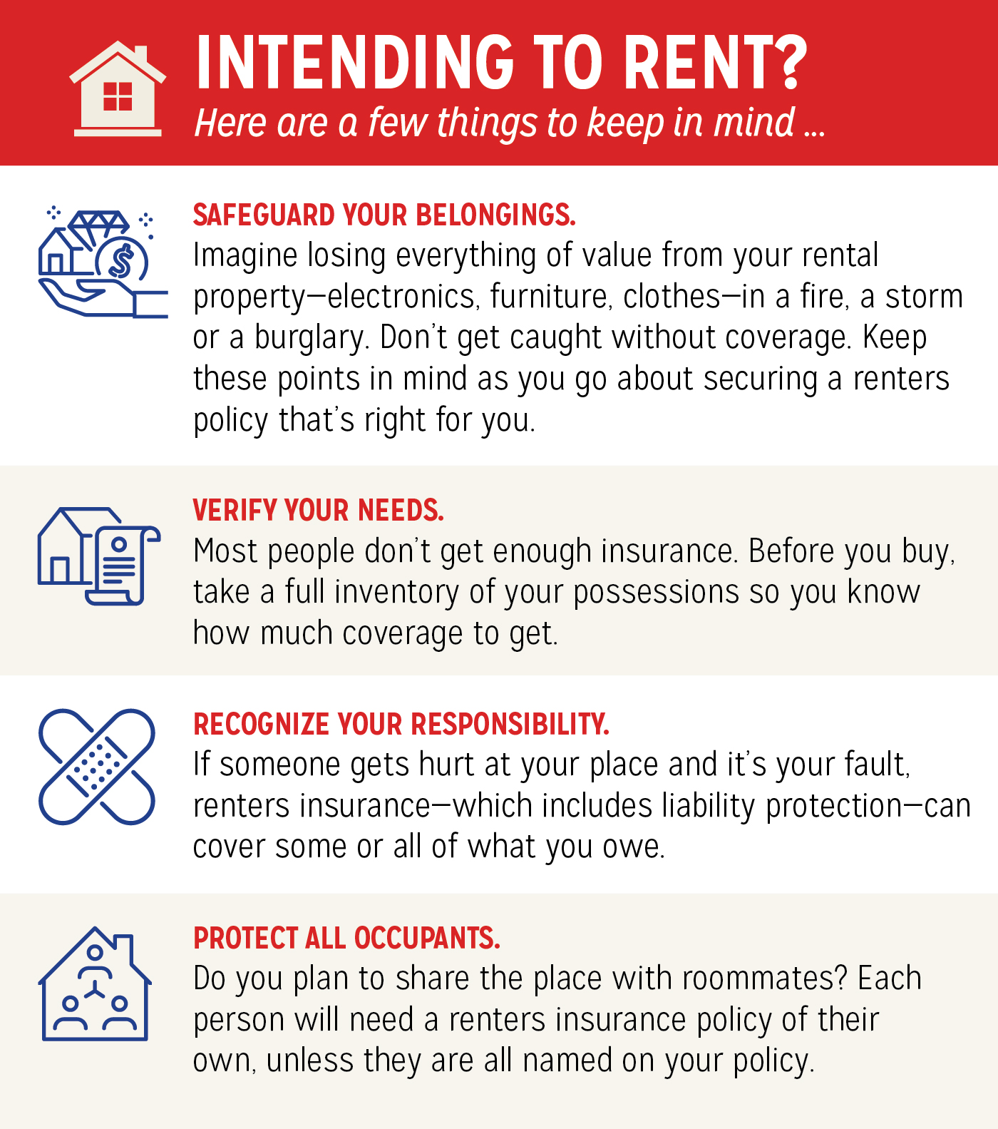 Infographic with information about renting a property
