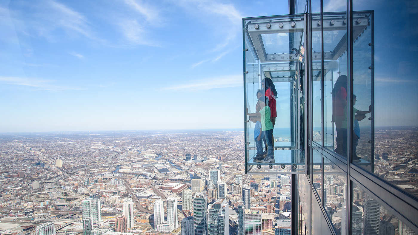 The Ledge at Skydeck Chicago gives you a view from 1,353 feet in the air