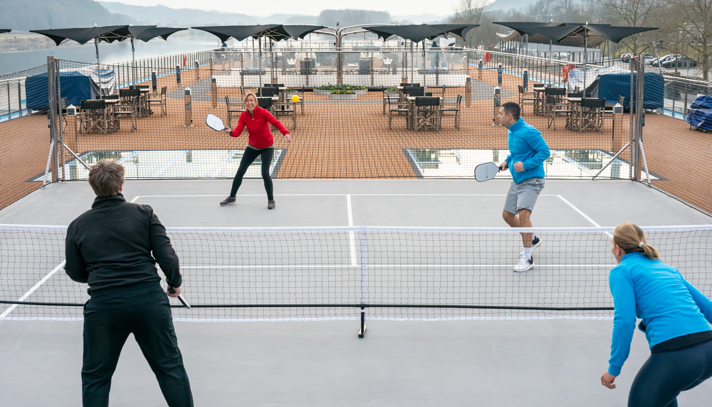 The AmaMagna features the only pickleball court on a river cruise ship. 