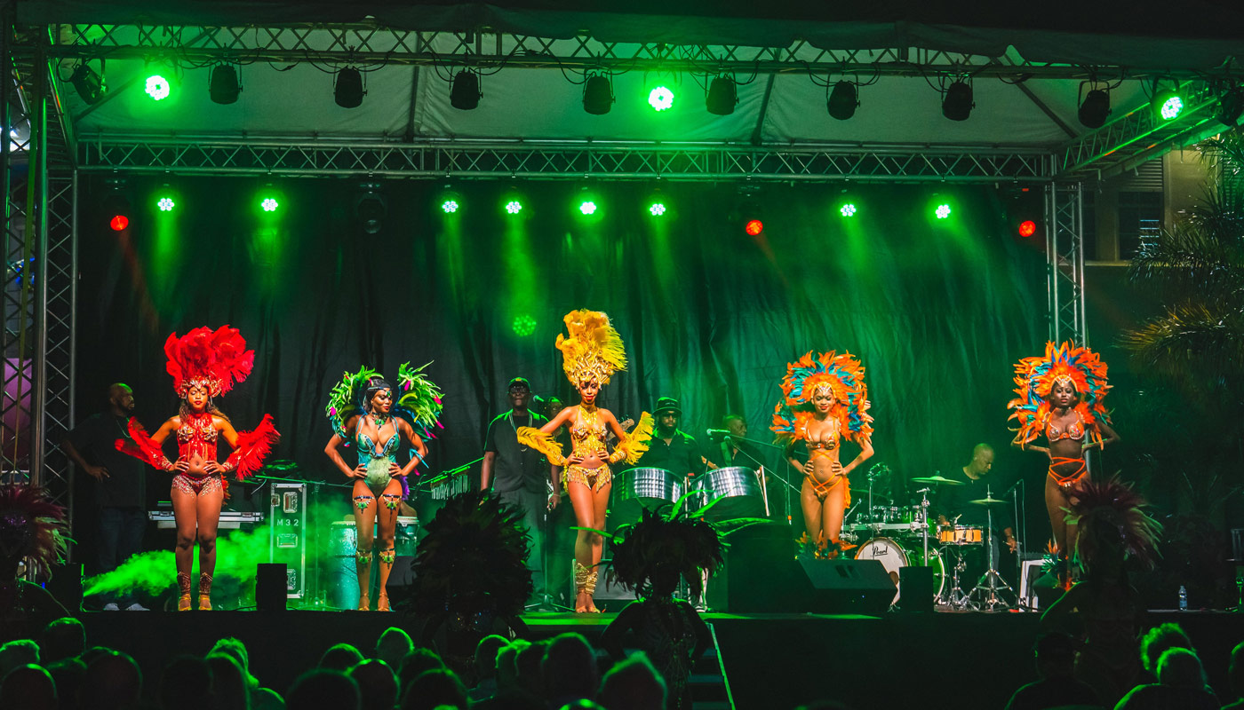 Local dancers on stage in St. Maarten.