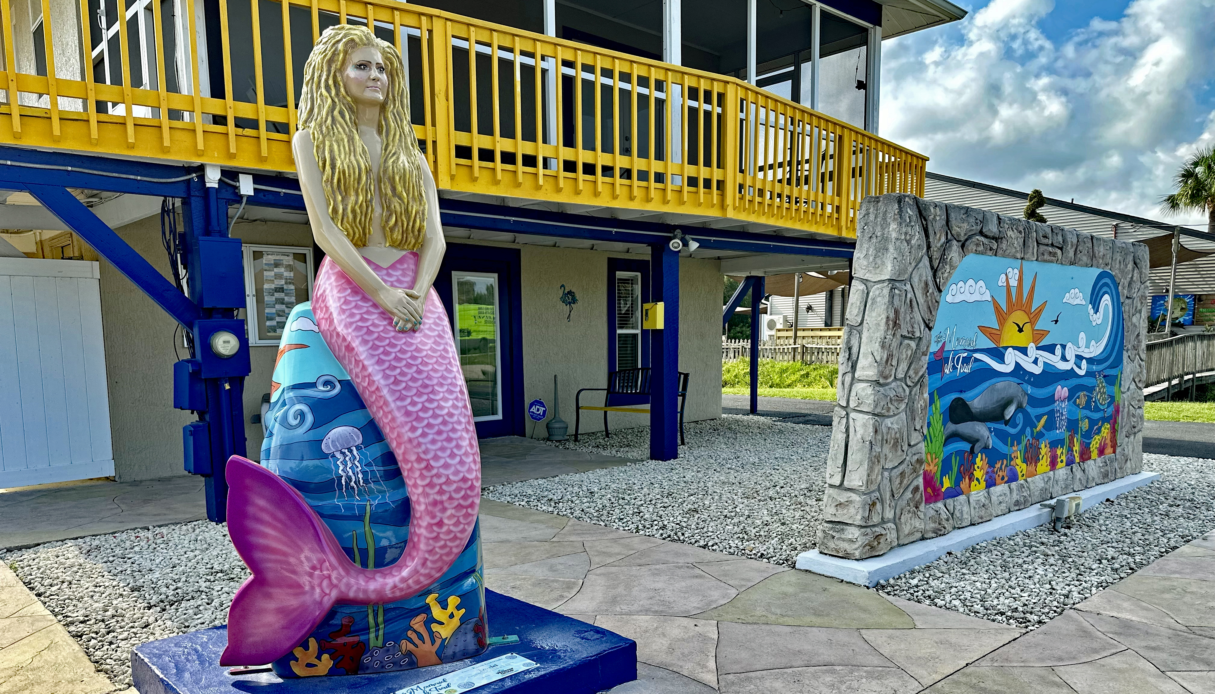 Mermaid Nico statue located at Anderson Snow Park.