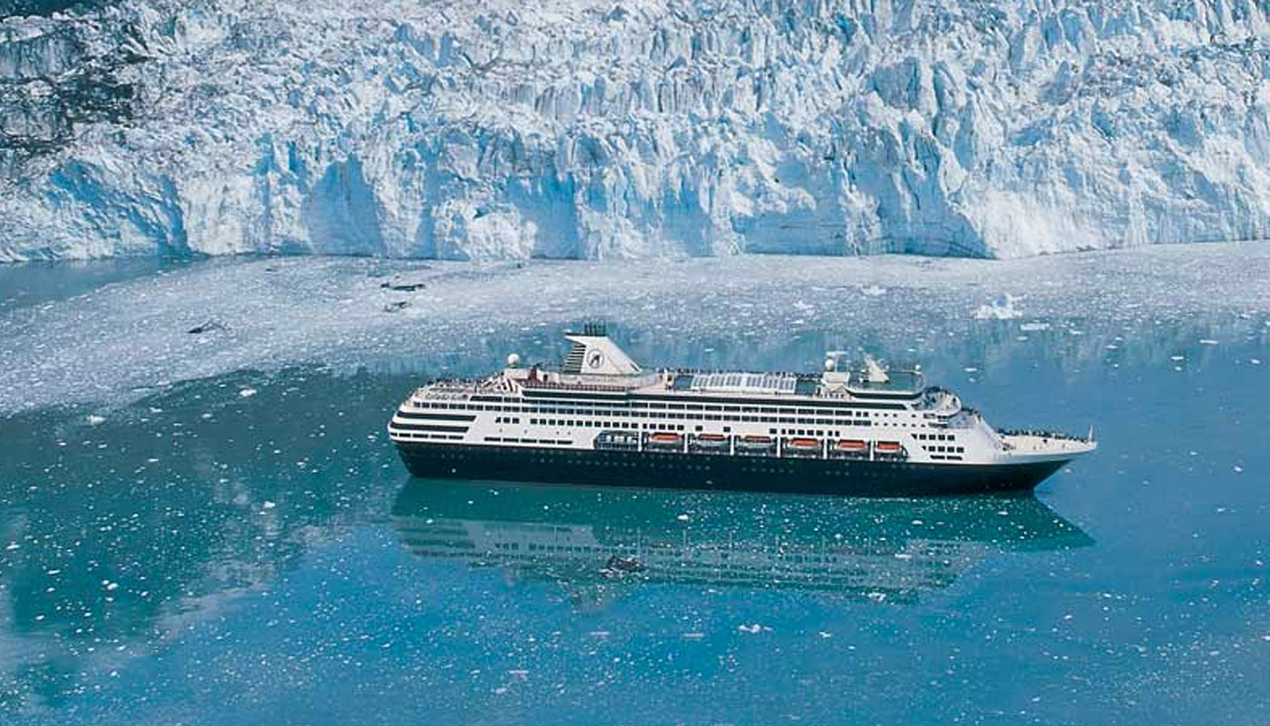 Holland America ship in Glacier Bay