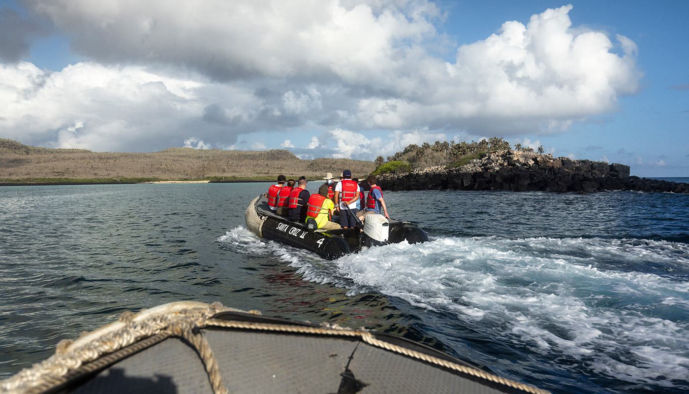 Group of people on expedition in Galapagos