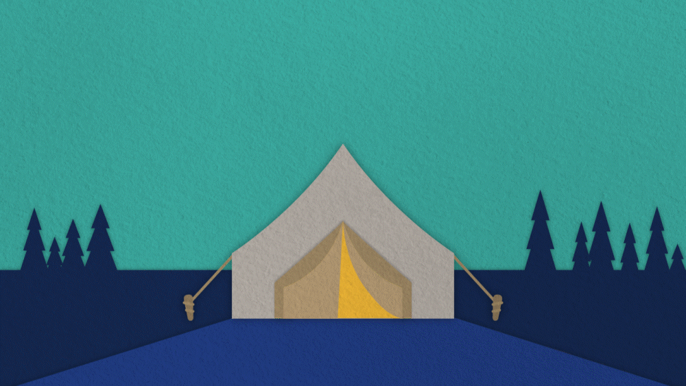 Gif of a tent in the woods